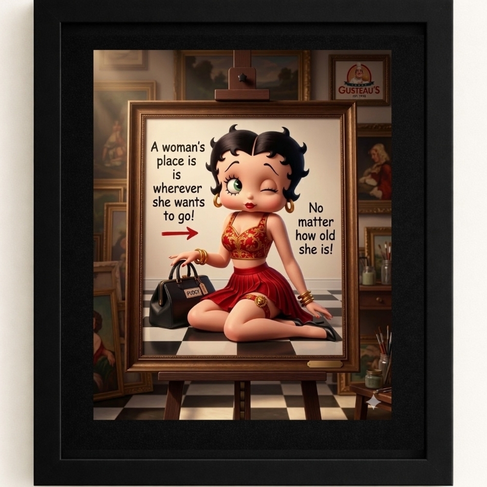 Betty Boop A.I. Art Print in Glass Front Frame 8x10